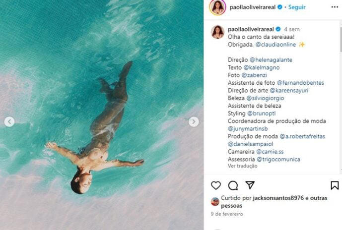 Paolla Oliveira - Foto: Reprodução Instagram 